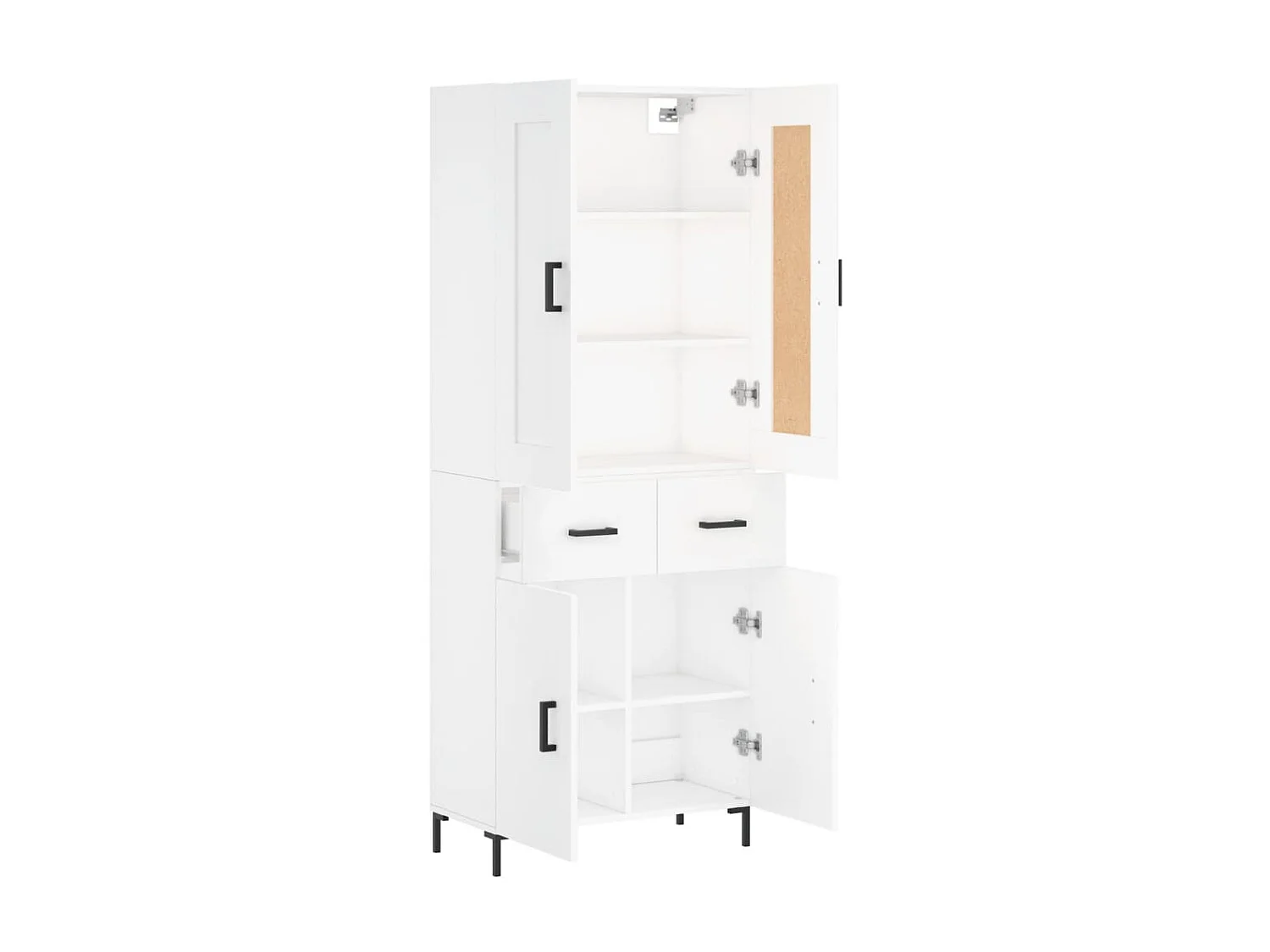 Highboard,Kommode Weiß 69,5x34x180 cm Holzwerkstoff -gkd858571