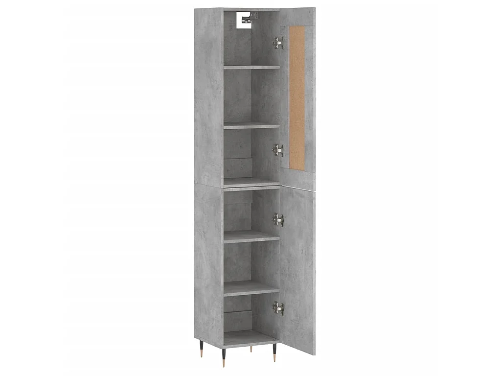 Buffet haut Gris béton 34,5x34x180 cm Bois d'ingénierie QWE53513