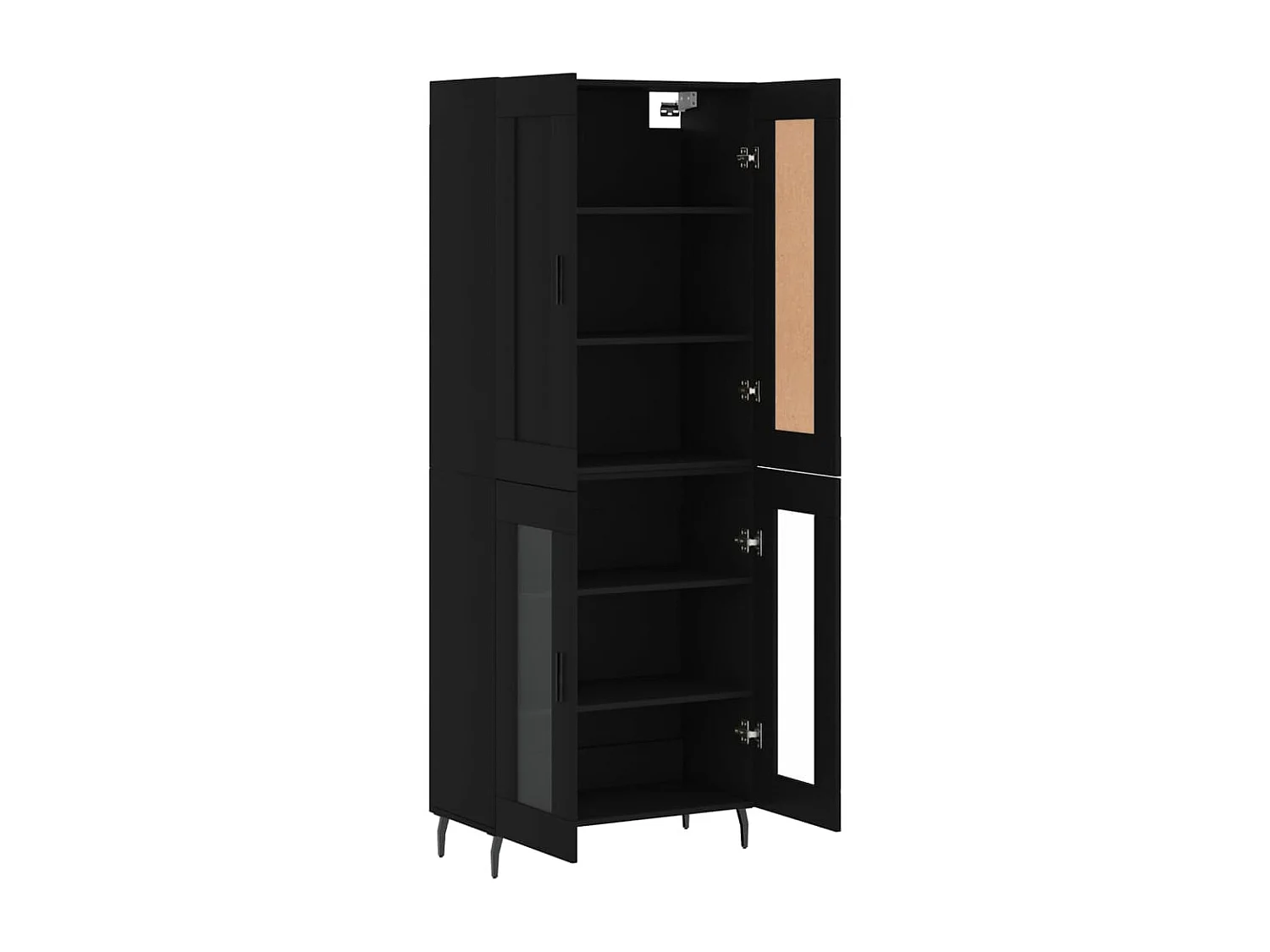 Highboard,Kommode Schwarz 69,5x34x180 cm Holzwerkstoff -gkd966554