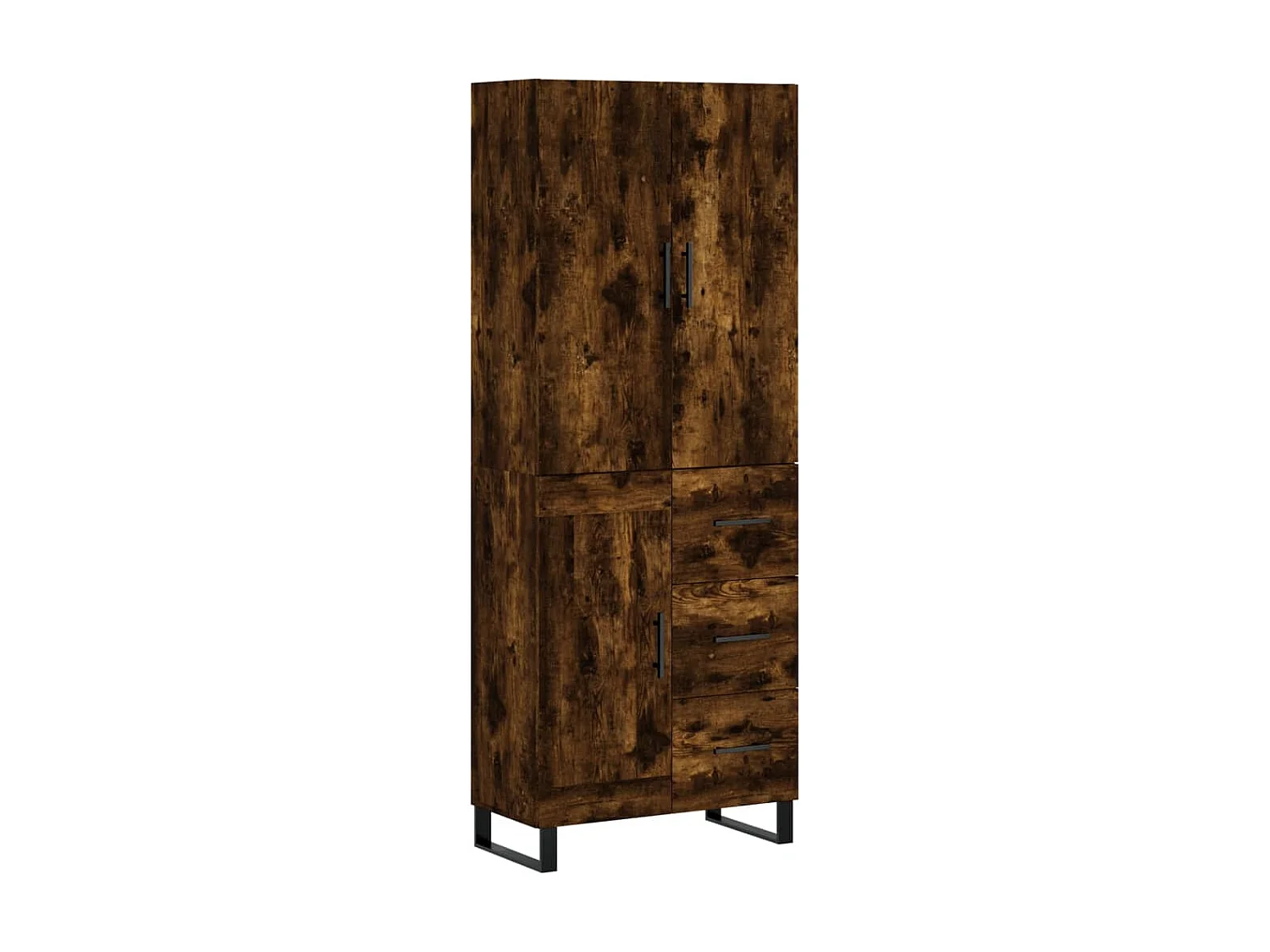 Highboard,Kommode Räuchereiche 69,5x34x180 cm Holzwerkstoff -gkd243452