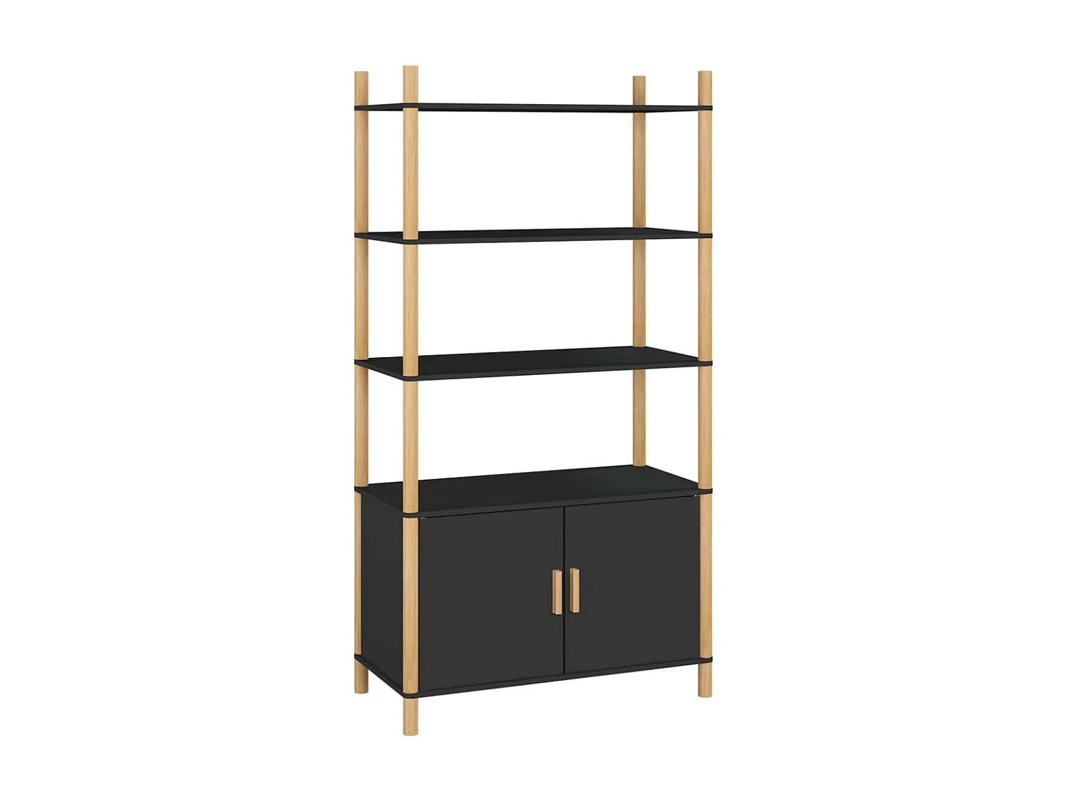 Buffet haut Noir 80x40x153 cm Bois d'ingénierie EGER79629