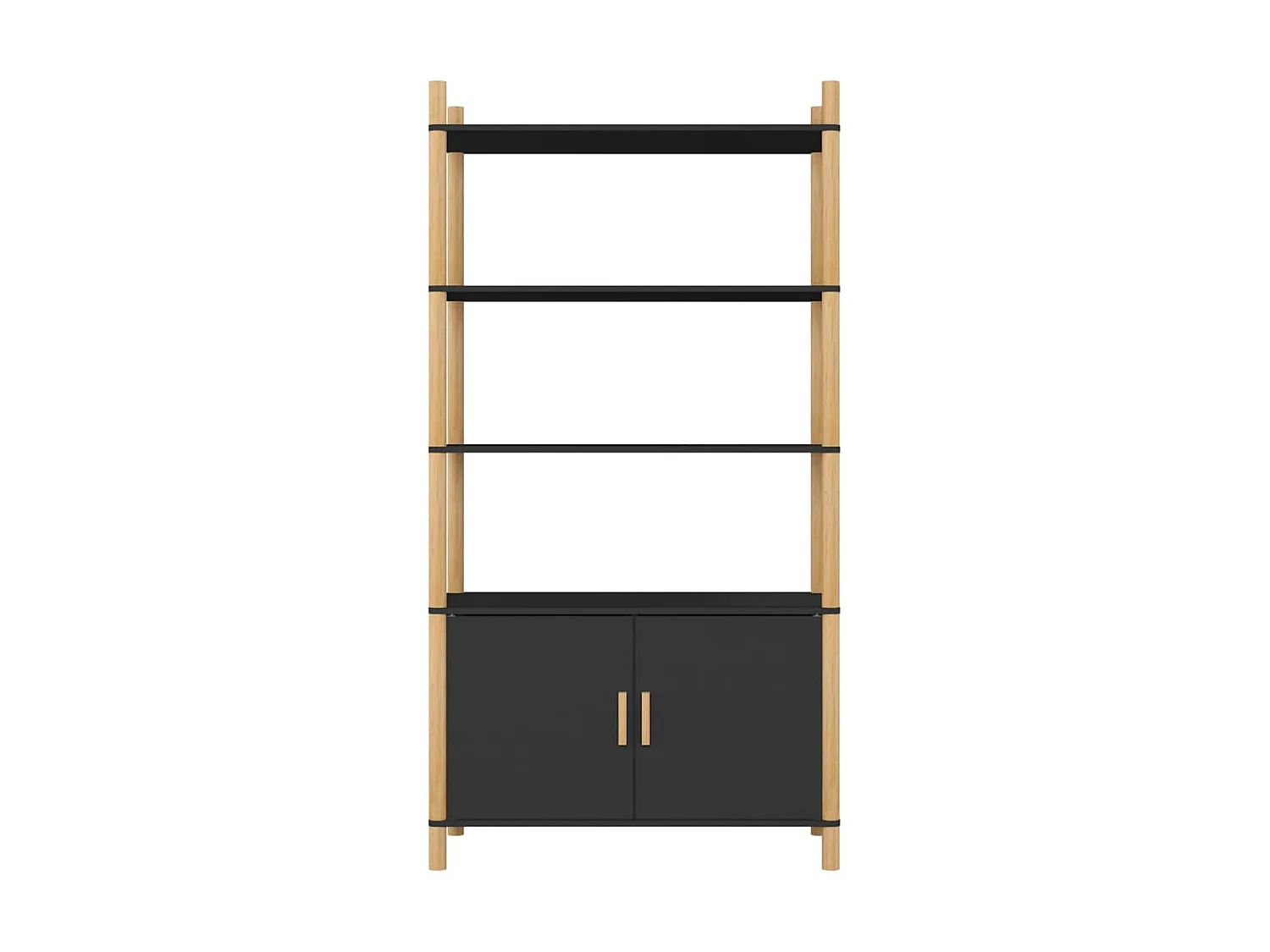 Buffet haut Noir 80x40x153 cm Bois d'ingénierie EGER79629