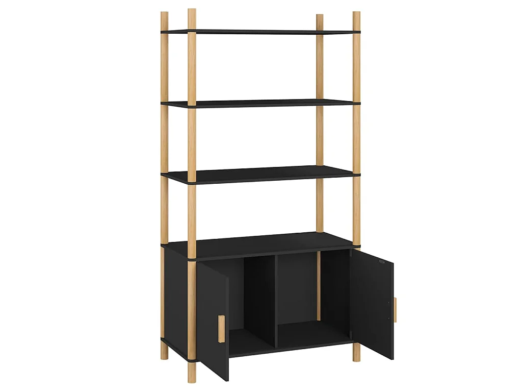 Buffet haut Noir 80x40x153 cm Bois d'ingénierie EGER79629