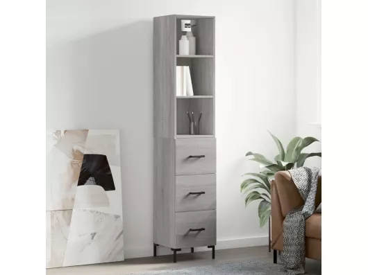 Kauf Unique Highboard,Kommode Grau Sonoma 34,5x34x180 cm Holzwerkstoff -gkd819981