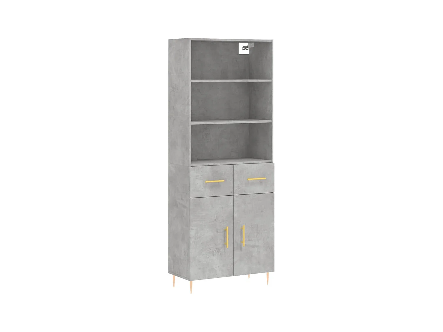 Highboard,Kommode Betongrau 69,5x34x180 cm Holzwerkstoff -gkd209020