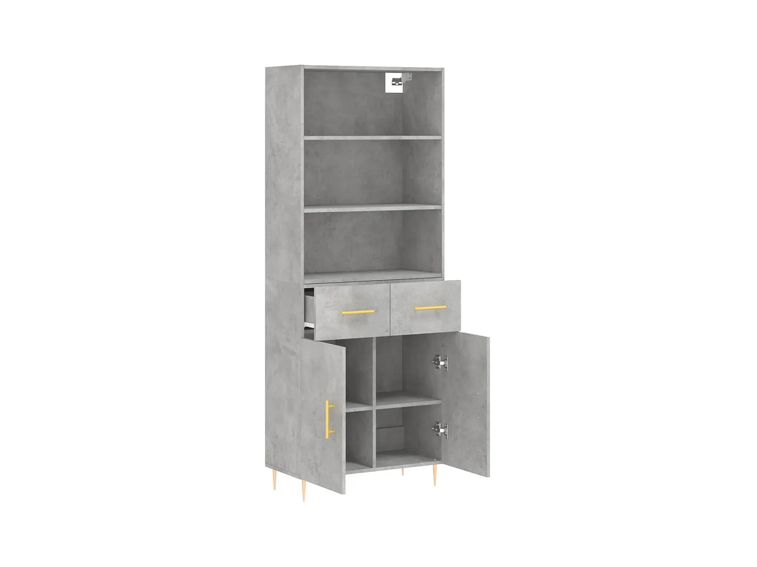 Highboard,Kommode Betongrau 69,5x34x180 cm Holzwerkstoff -gkd209020