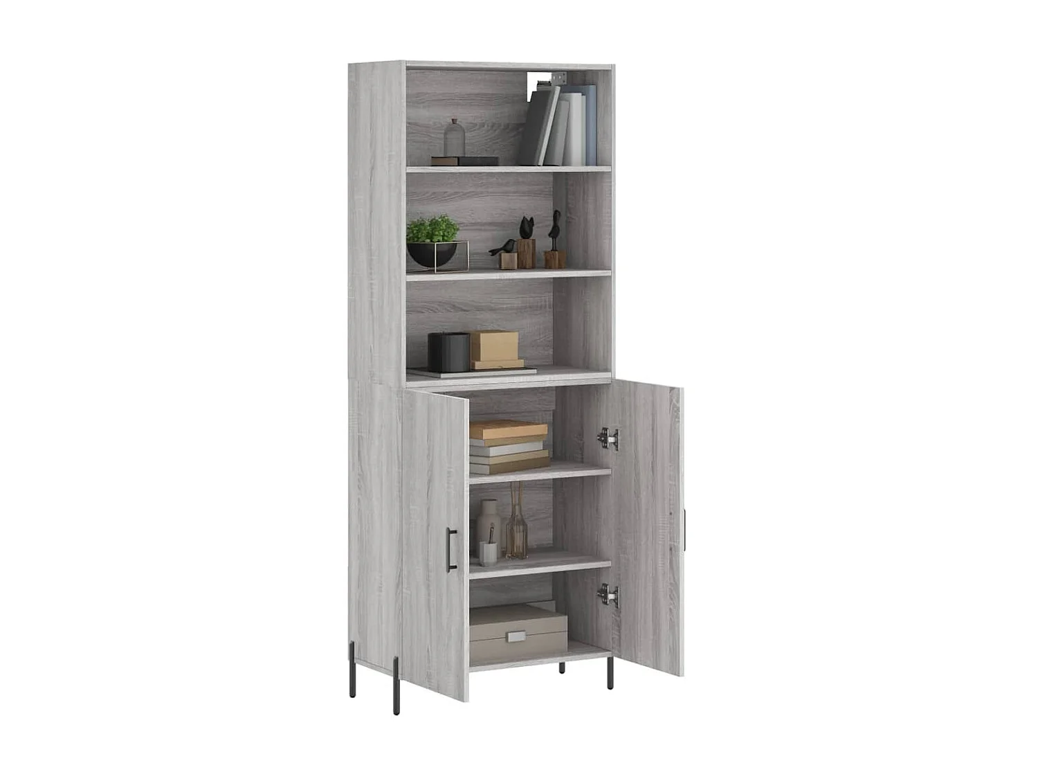 Highboard,Kommode Grau Sonoma 69,5x34x180 cm Holzwerkstoff -gkd76805