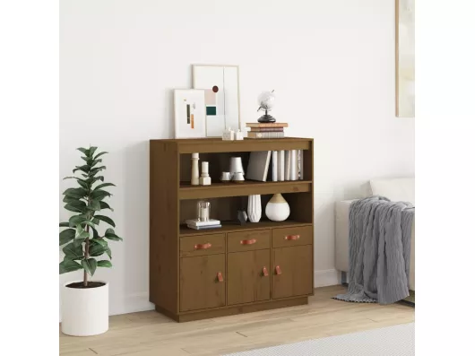 Kauf Unique Highboard,Kommode Honigbraun 100x40x108,5 cm Massivholz Kiefer -gkd26735