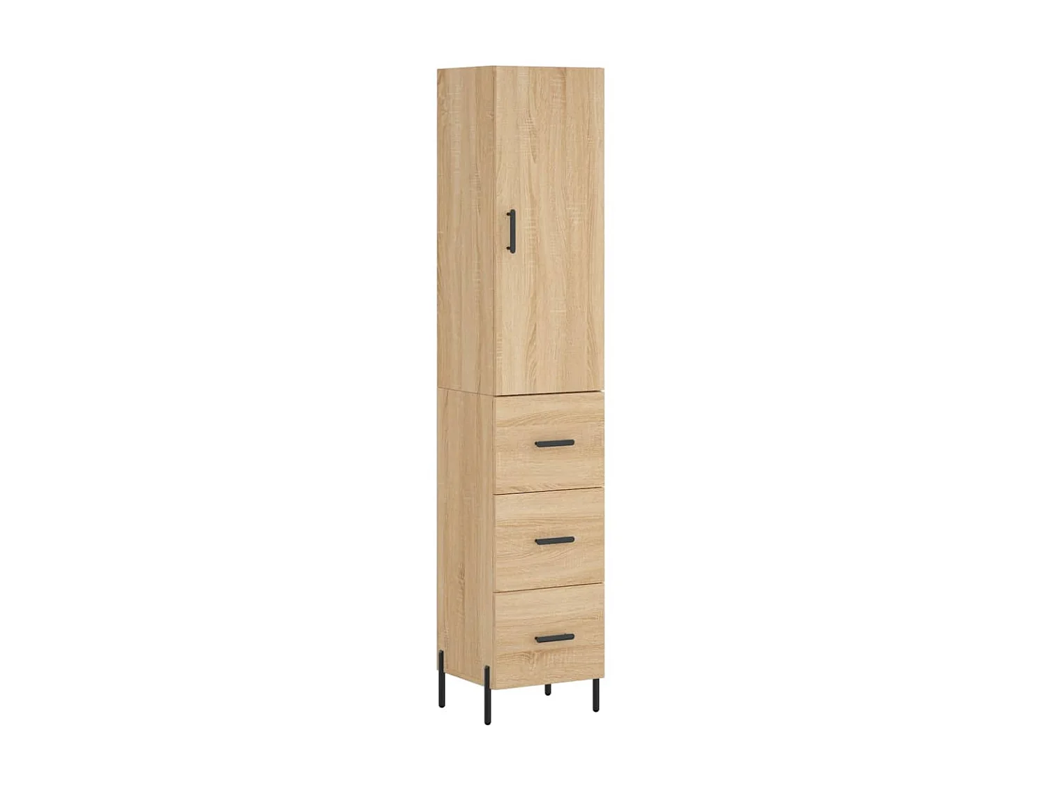 Buffet haut Chêne sonoma 34,5x34x180 cm Bois d'ingénierie QWE55770