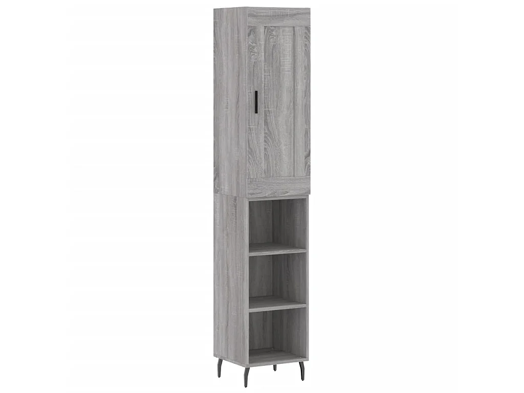 Highboard,Kommode Grau Sonoma 34,5x34x180 cm Holzwerkstoff -gkd186693