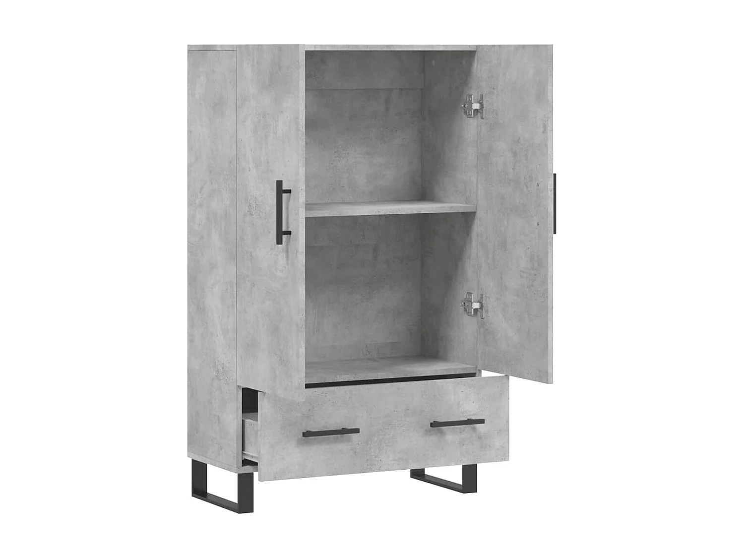 Aparador alto madera de ingeniería gris hormigón 69,5x31x115 cm ES78173