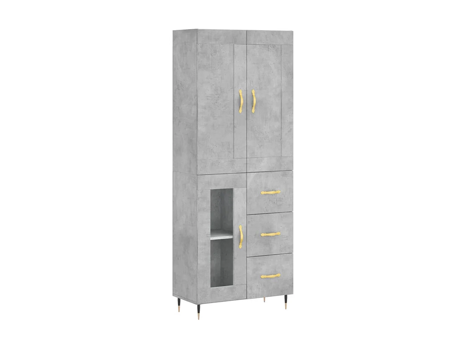 Aparador alto madera contrachapada gris hormigón 69,5x34x180 cm ES27423