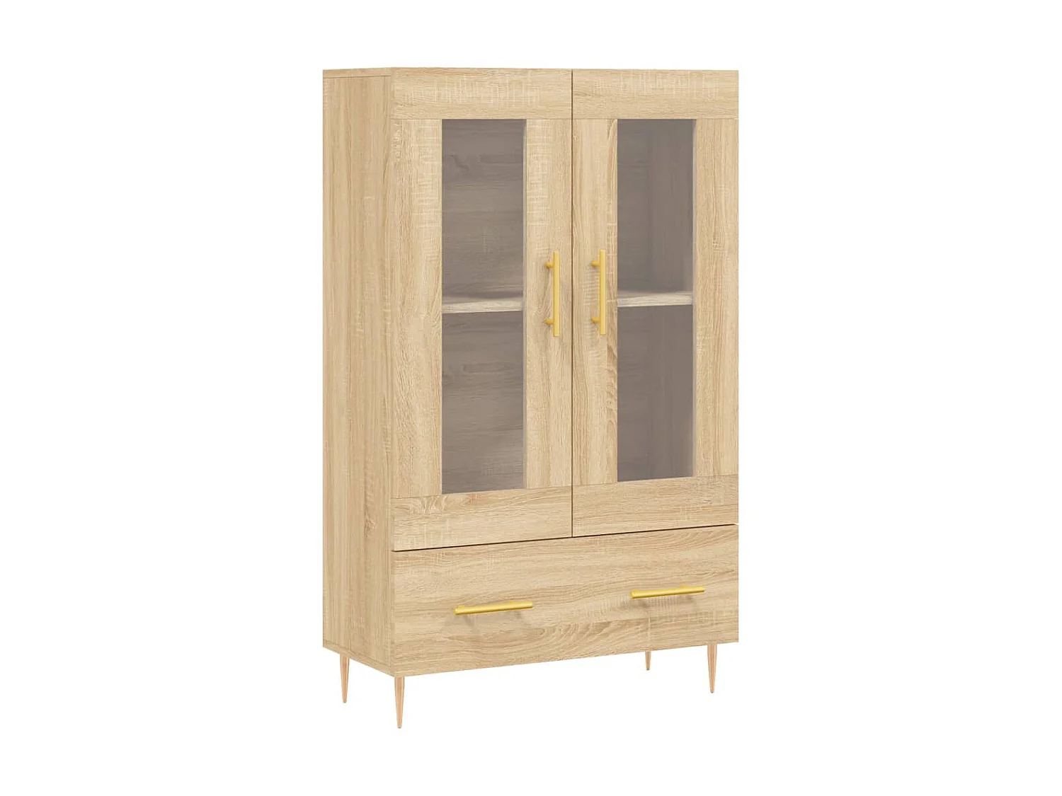 Buffet haut chêne sonoma 69,5x31x115 cm bois d'ingénierie QWE72914