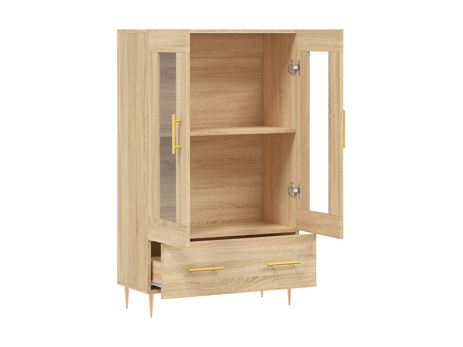 Buffet haut chêne sonoma 69,5x31x115 cm bois d'ingénierie QWE72914
