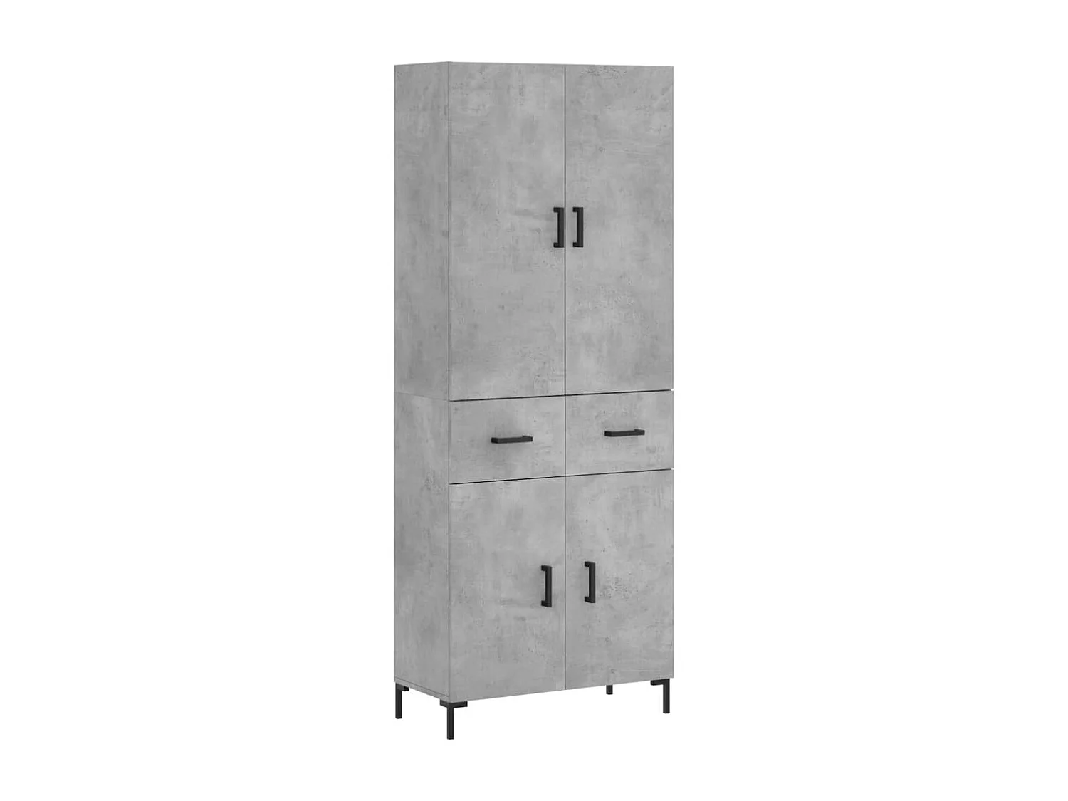 Buffet haut Gris béton 69,5x34x180 cm Bois d'ingénierie QWE20005