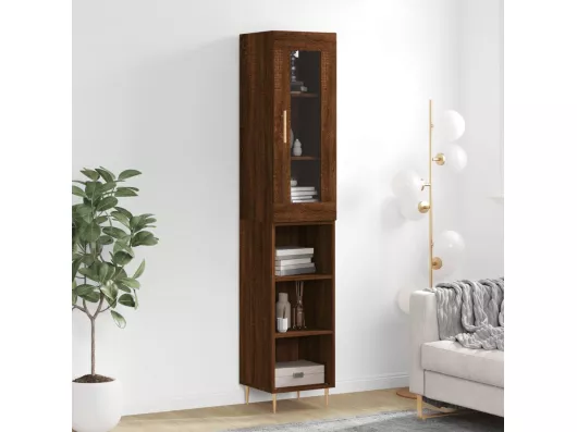 Kauf Unique Highboard,Kommode Braun Eichen-Optik 34,5x34x180 cm Holzwerkstoff -gkd393841