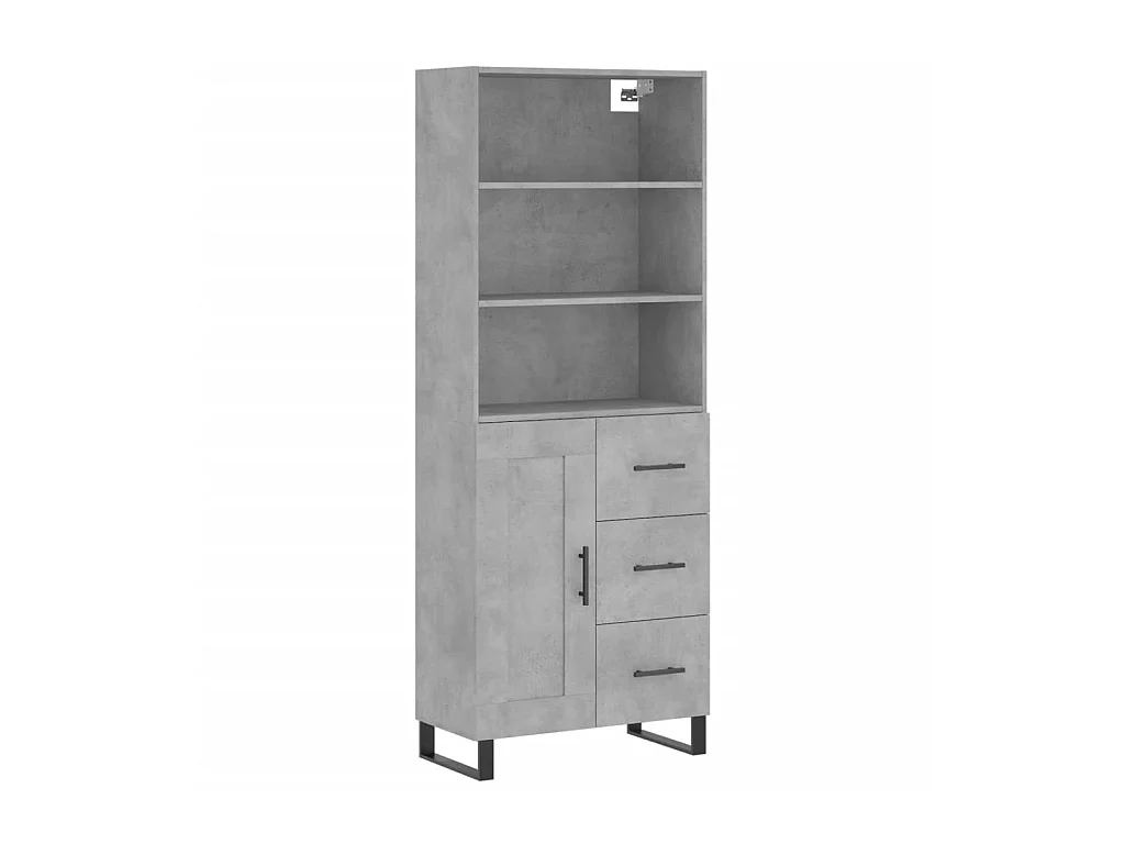 Highboard,Kommode Betongrau 69,5x34x180 cm Holzwerkstoff -gkd891595