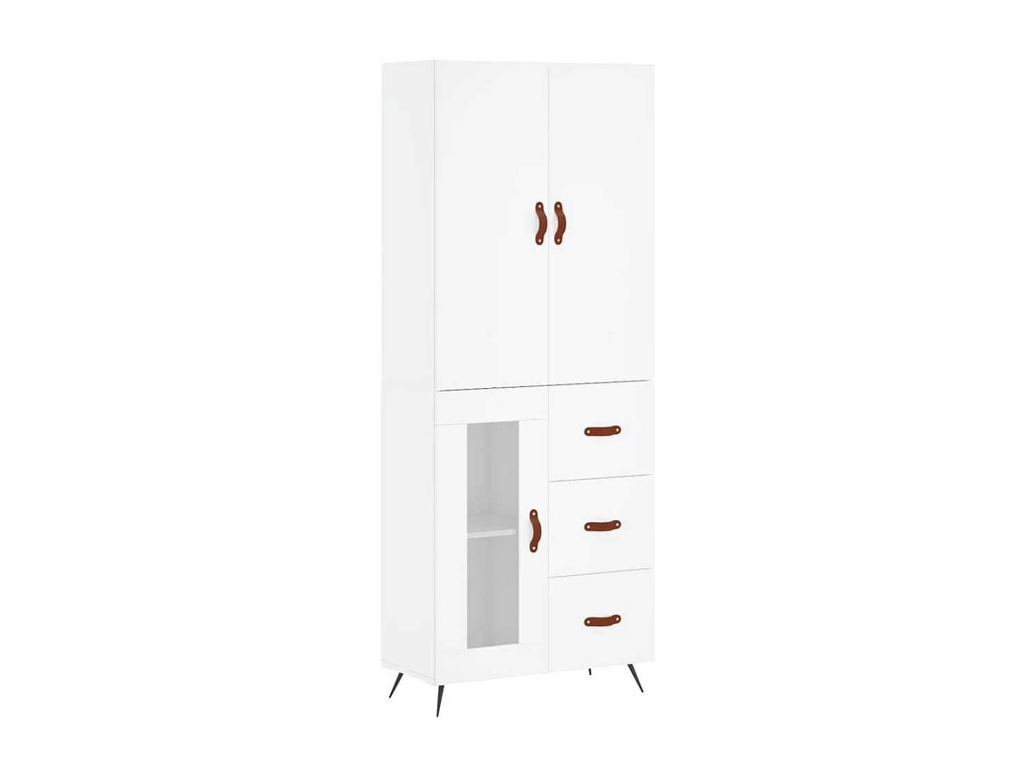 Aparador alto madera contrachapada blanco 69,5x34x180 cm ES32746