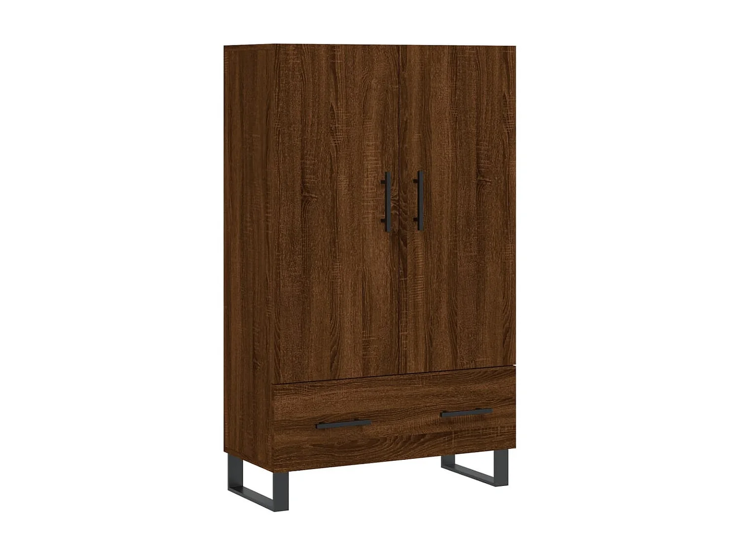 Buffet haut chêne marron 69,5x31x115 cm bois d'ingénierie QWE34948