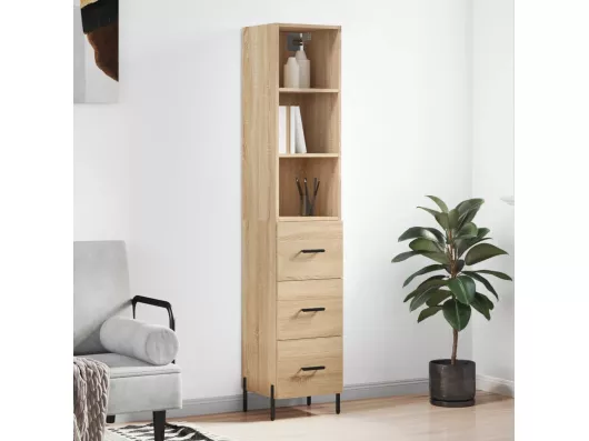 Kauf Unique Highboard,Kommode Sonoma-Eiche 34,5x34x180 cm Holzwerkstoff -gkd753338