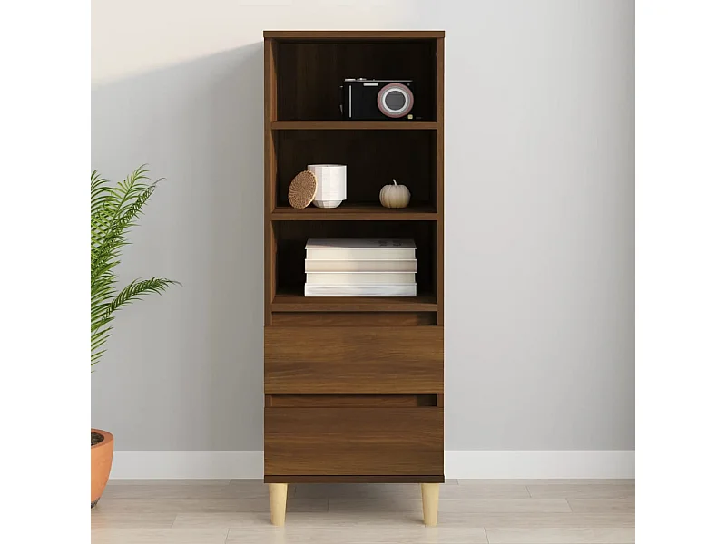 Highboard,Kommode Braun Eichen-Optik 40x36x110 cm Holzwerkstoff -gkd520643