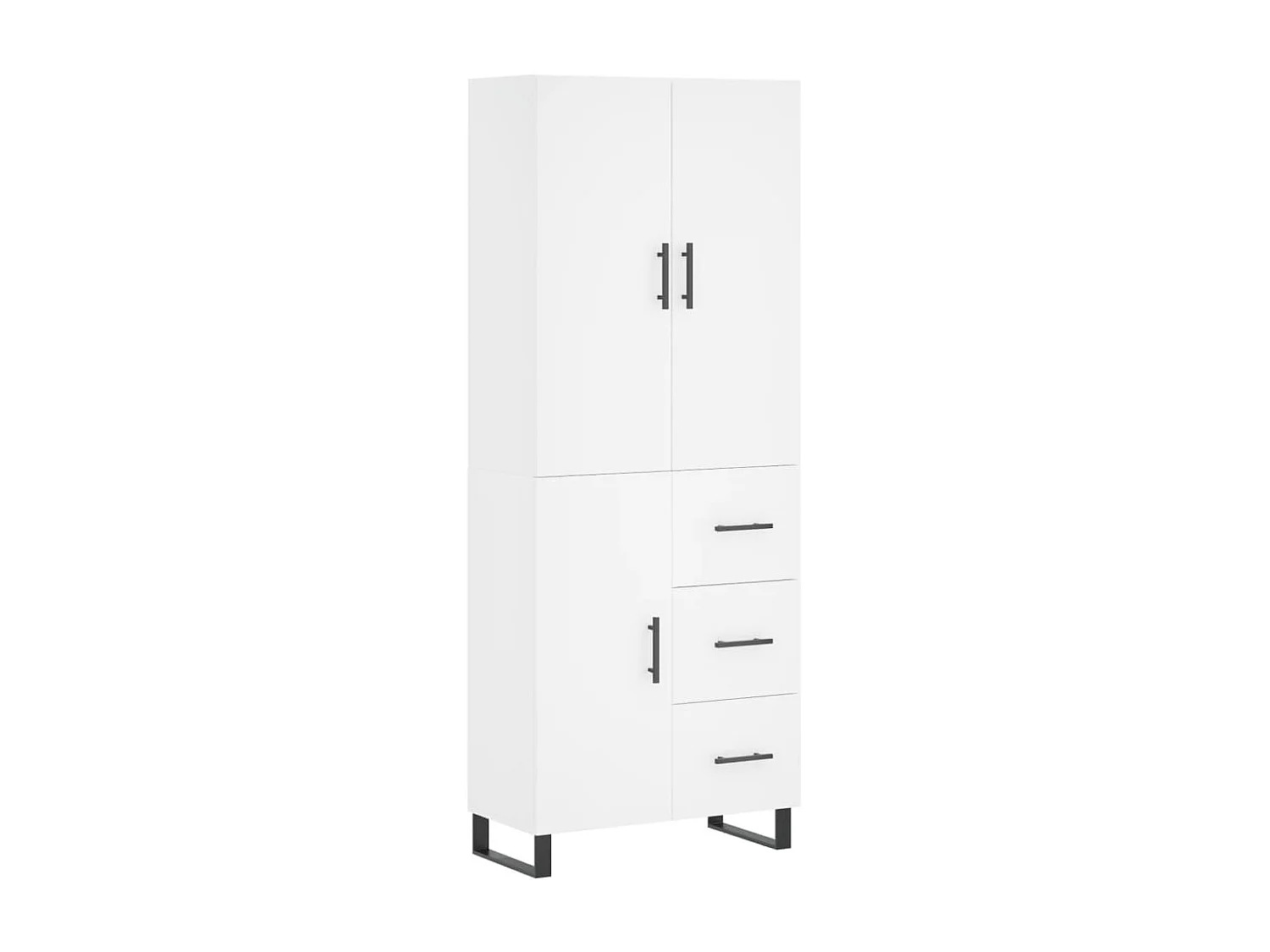 Highboard,Kommode Weiß 69,5x34x180 cm Holzwerkstoff -gkd906577