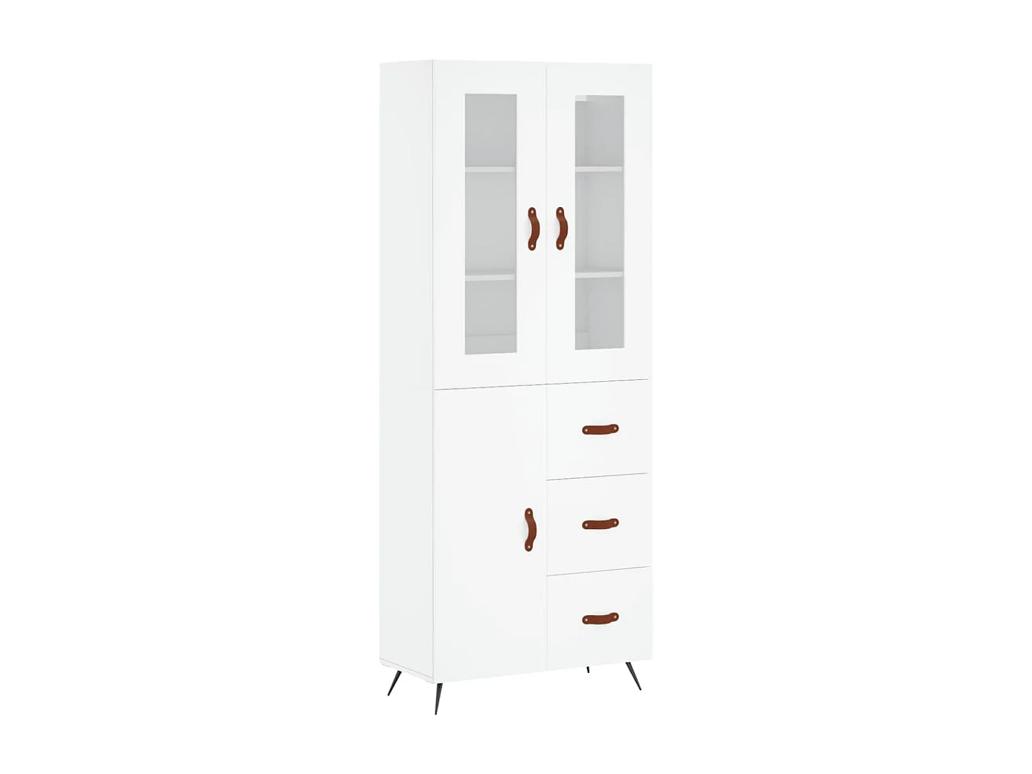 Highboard,Kommode Weiß 69,5x34x180 cm Holzwerkstoff -gkd577955