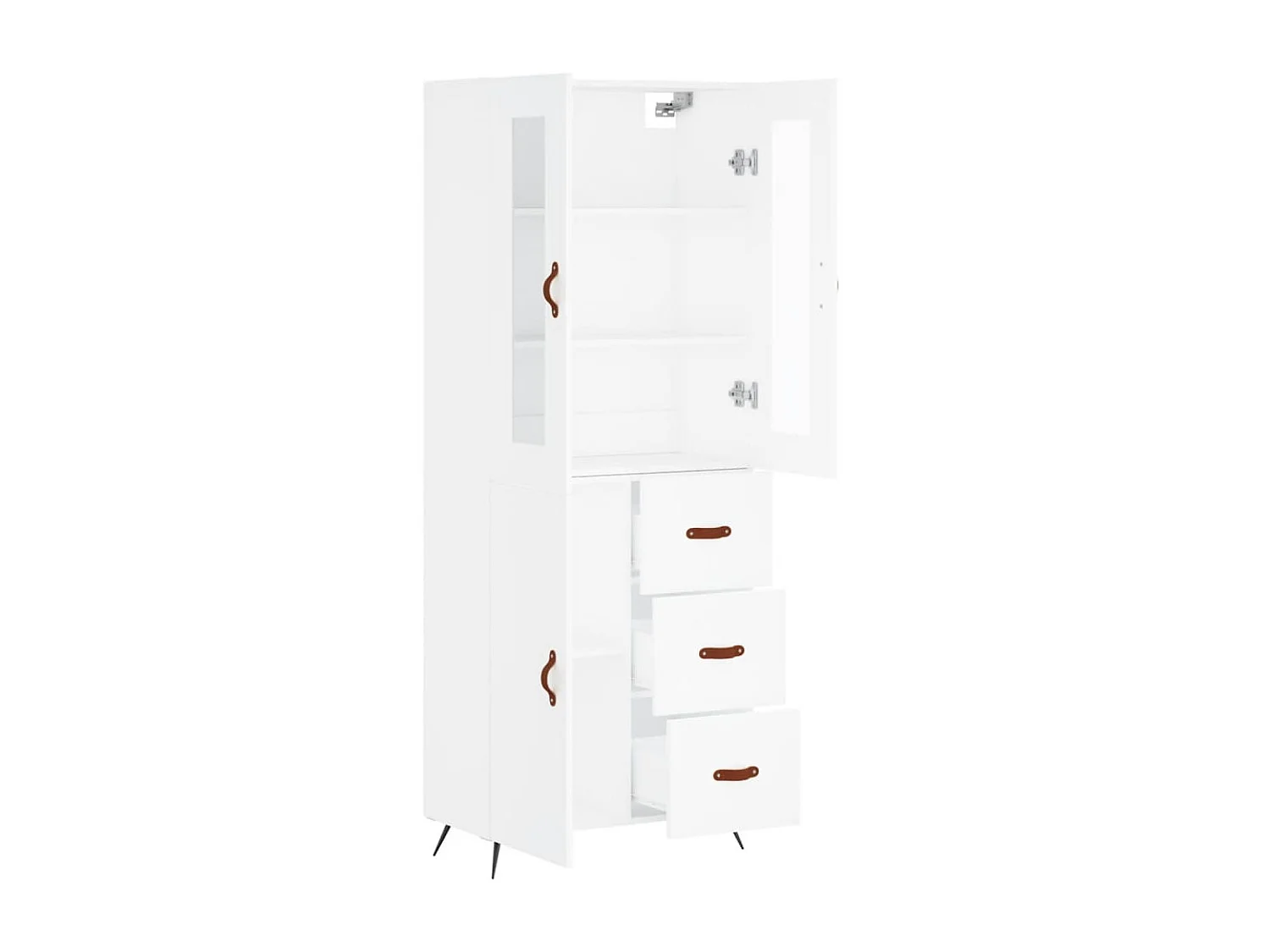 Highboard,Kommode Weiß 69,5x34x180 cm Holzwerkstoff -gkd577955