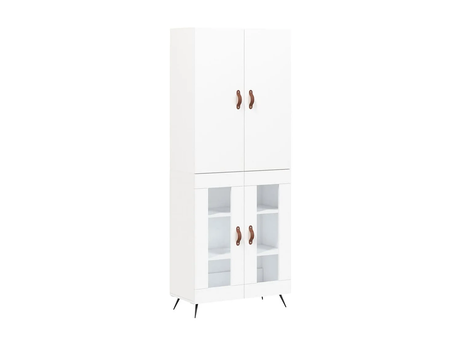 Aparador alto madera contrachapada blanco 69,5x34x180 cm ES26825