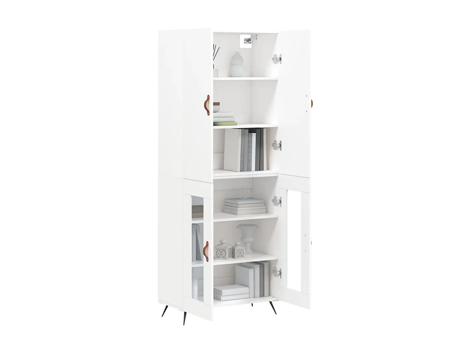 Aparador alto madera contrachapada blanco 69,5x34x180 cm ES26825