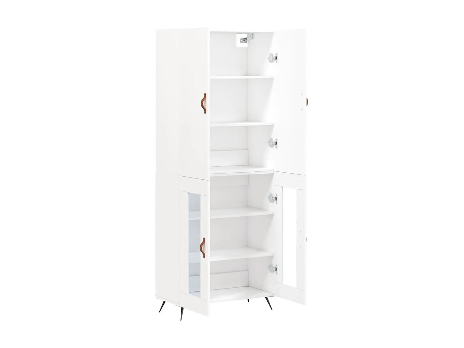 Aparador alto madera contrachapada blanco 69,5x34x180 cm ES26825
