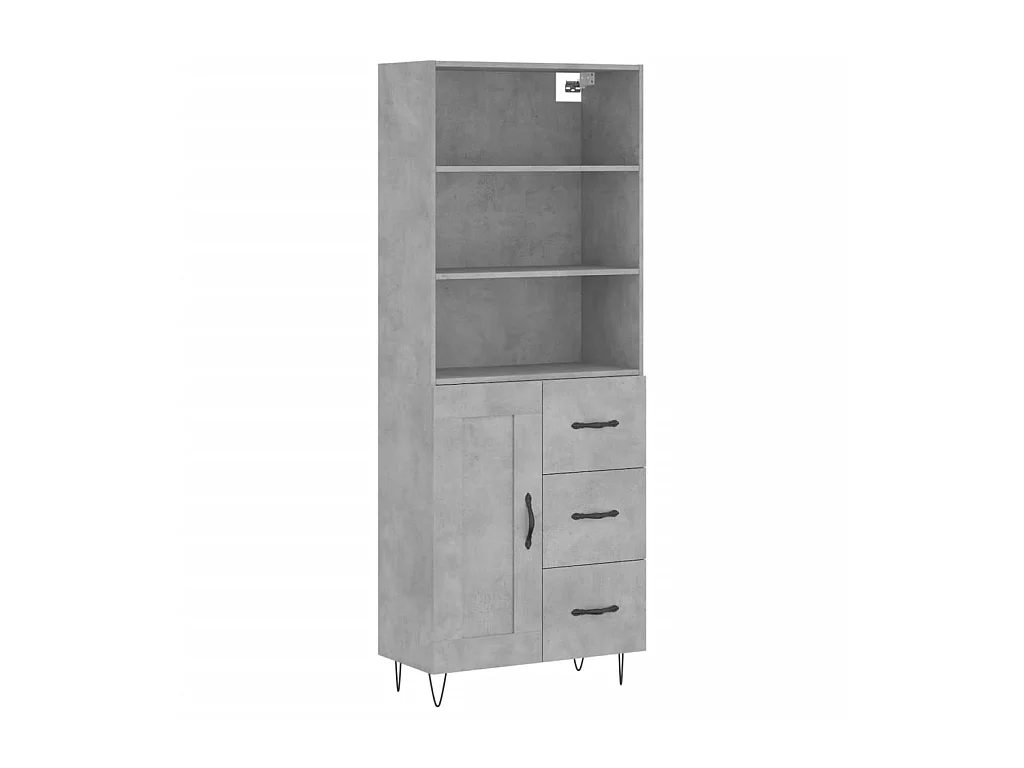 Highboard,Kommode Betongrau 69,5x34x180 cm Holzwerkstoff -gkd529049