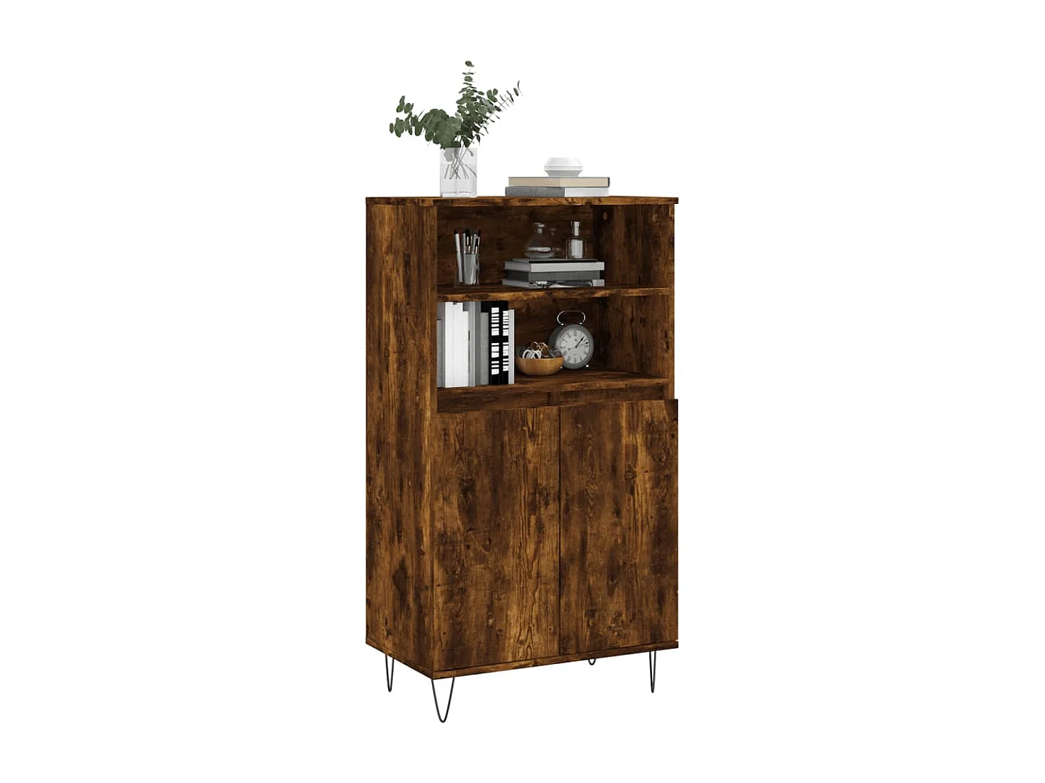 Buffet haut Chêne fumé 60x36x110 cm Bois d'ingénierie LSF2450