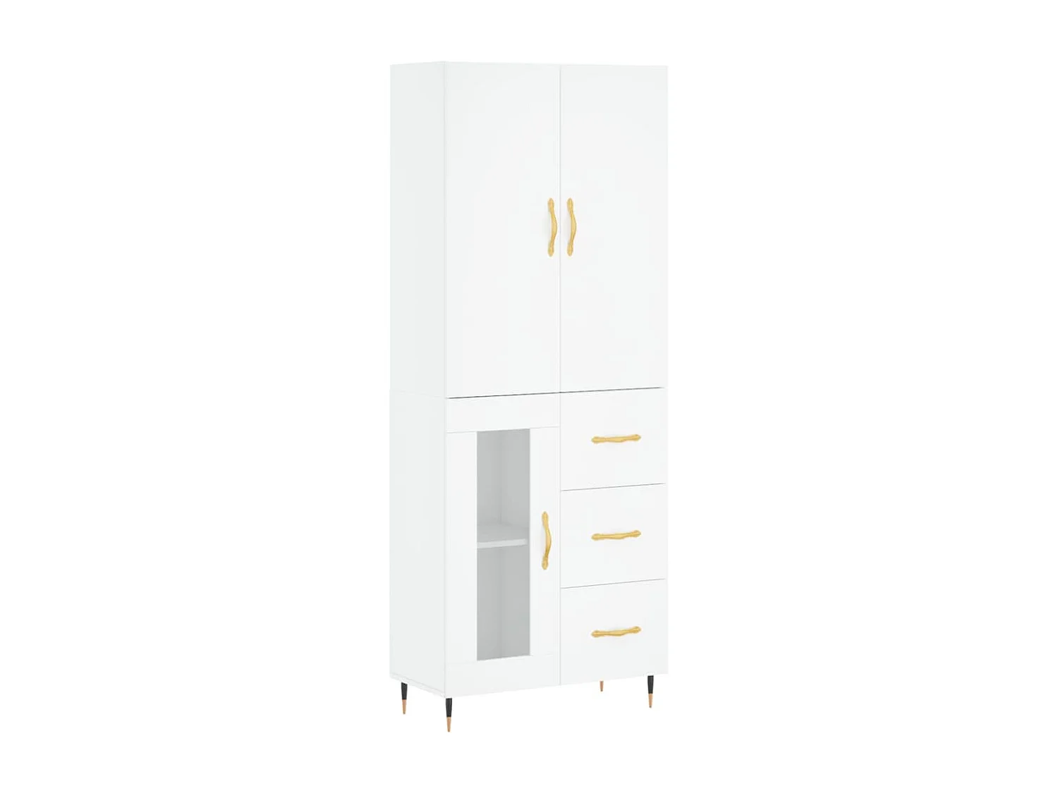 Aparador alto madera contrachapada blanco 69,5x34x180 cm ES66006