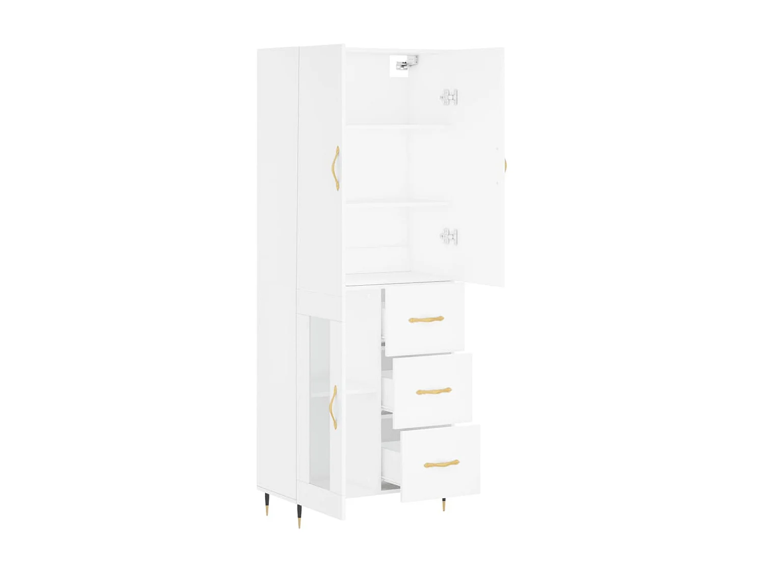 Aparador alto madera contrachapada blanco 69,5x34x180 cm ES66006