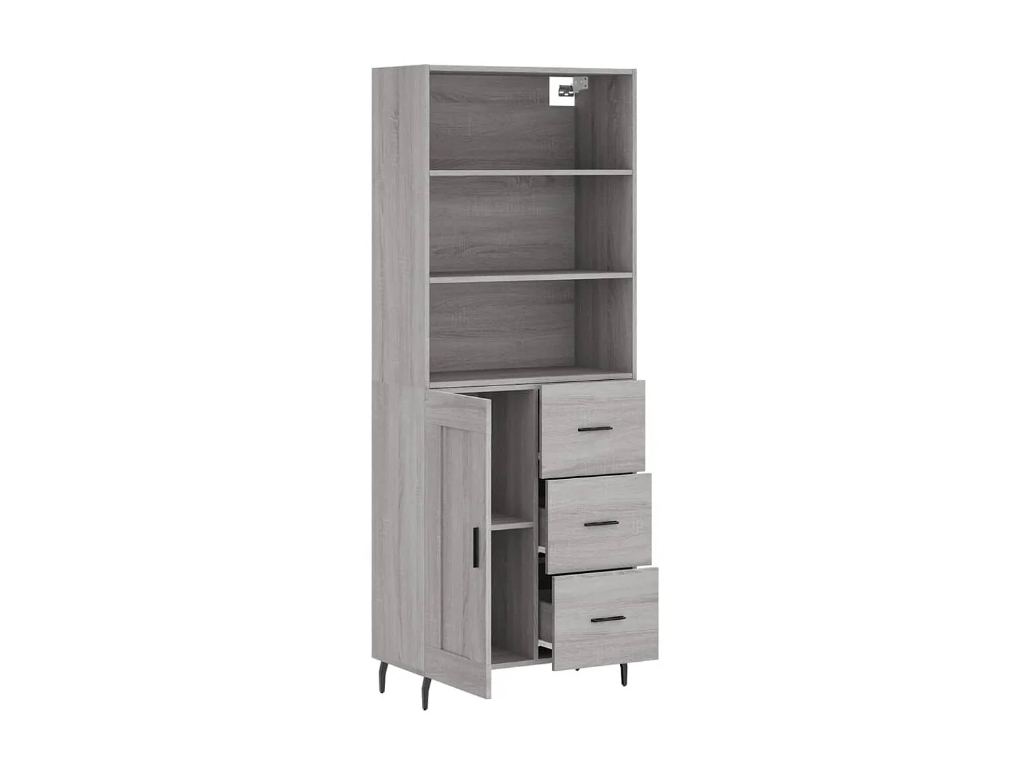 Highboard,Kommode Grau Sonoma 69,5x34x180 cm Holzwerkstoff -gkd750829