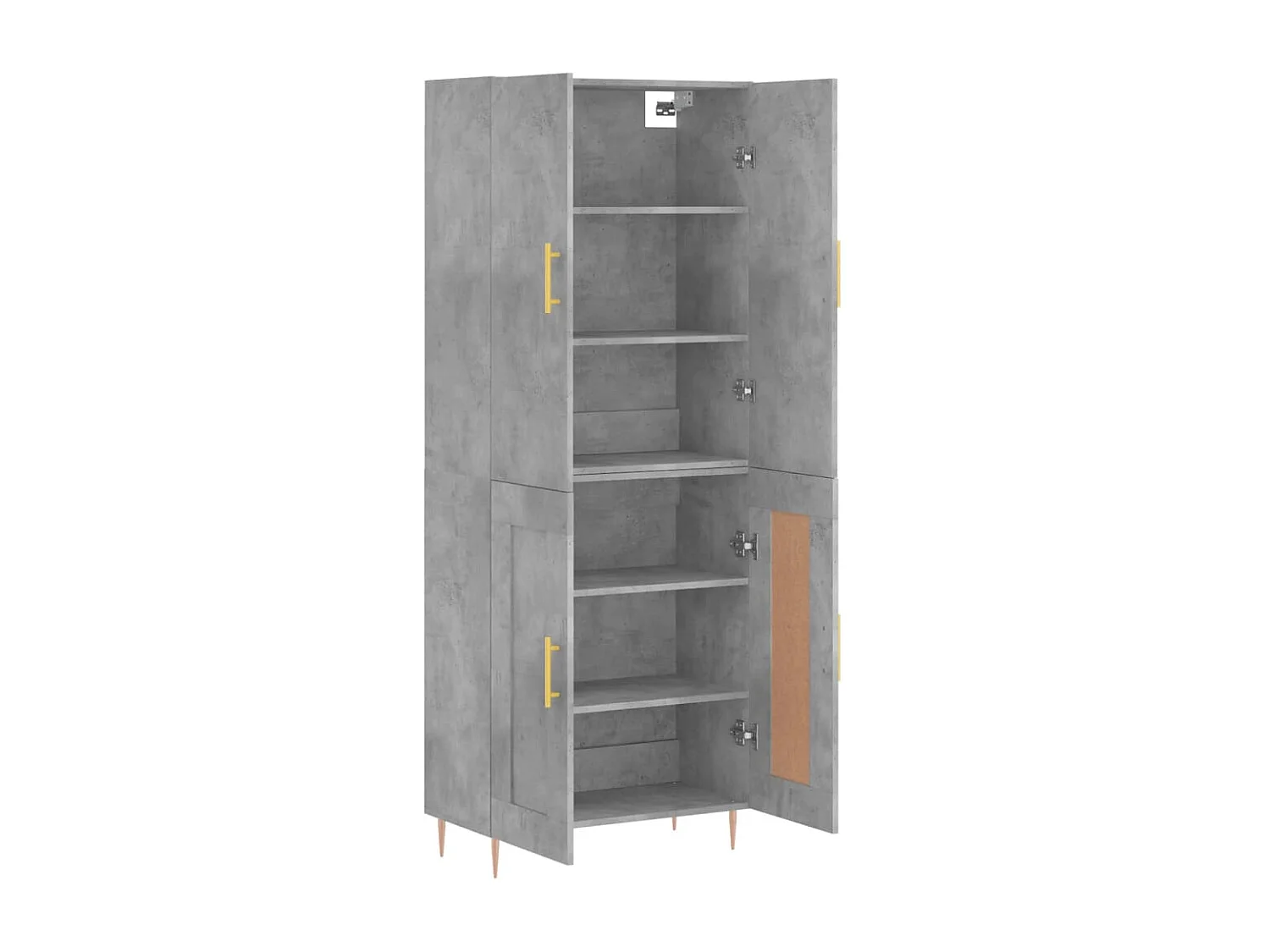 Buffet haut Gris béton 69,5x34x180 cm Bois d'ingénierie QWE62214