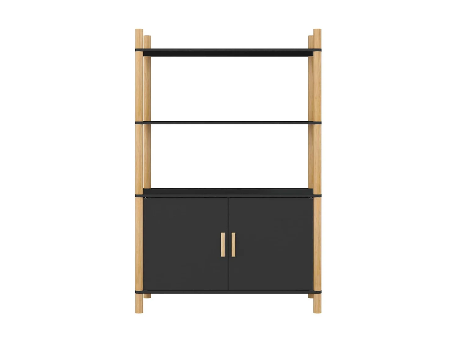 Buffet haut Noir 80x40x121 cm Bois d'ingénierie EGER62465