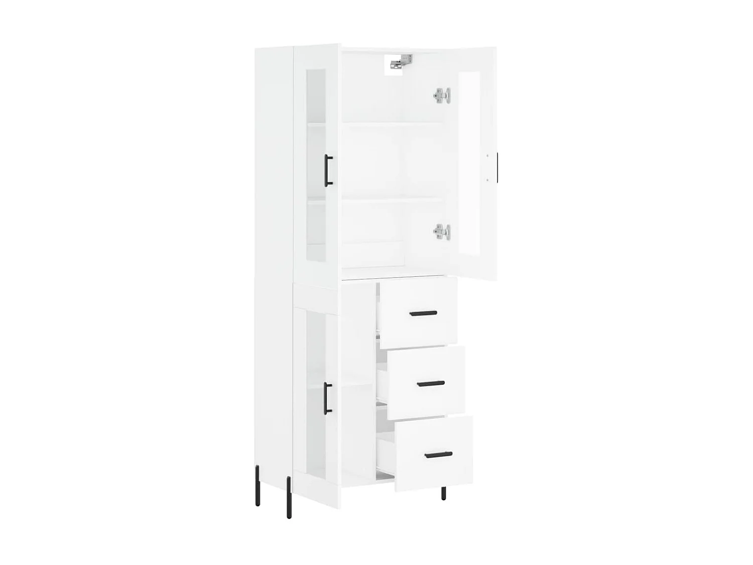 Highboard,Kommode Weiß 69,5x34x180 cm Holzwerkstoff -gkd479360