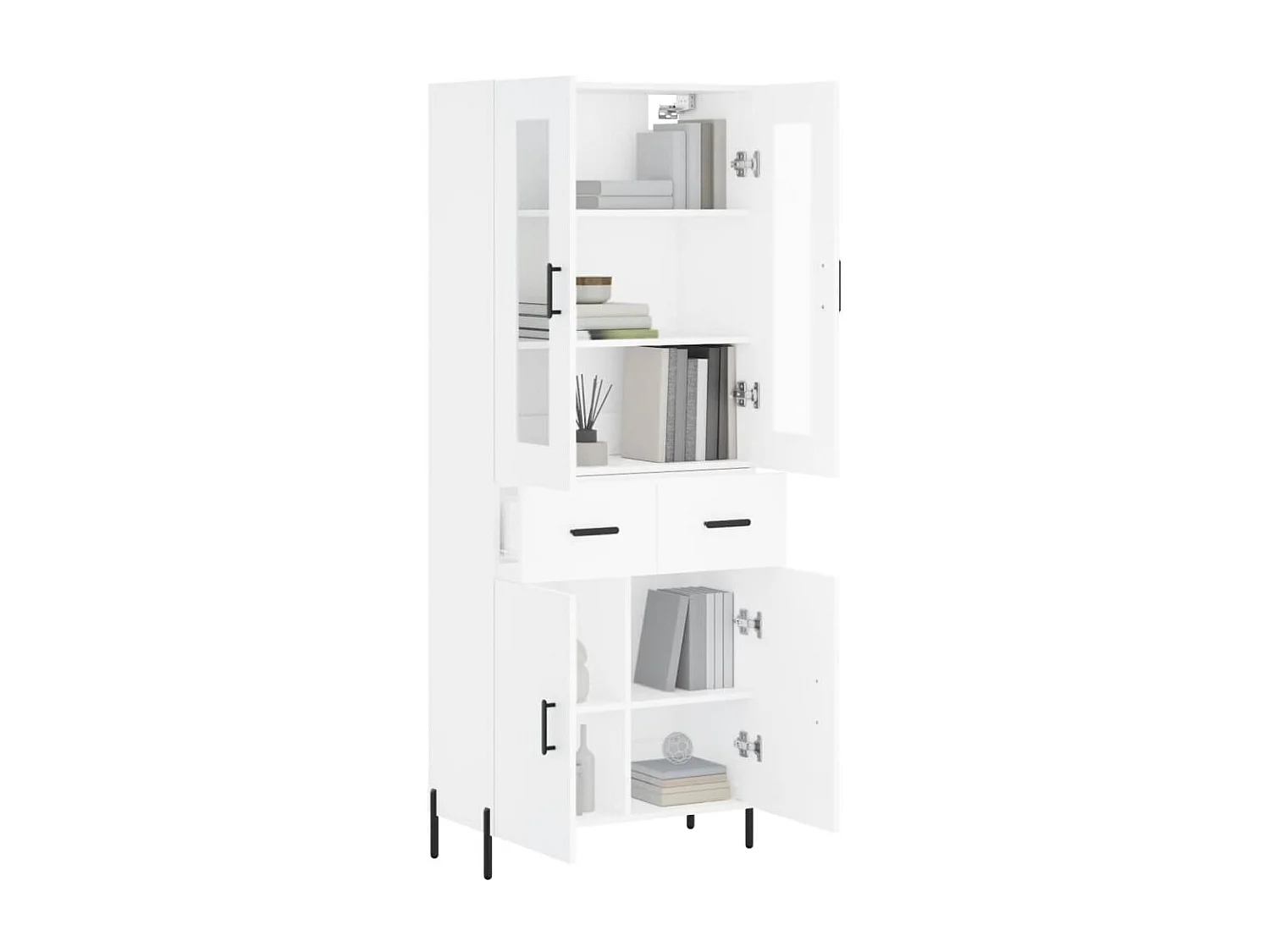 Aparador alto madera contrachapada blanco 69,5x34x180 cm ES21548