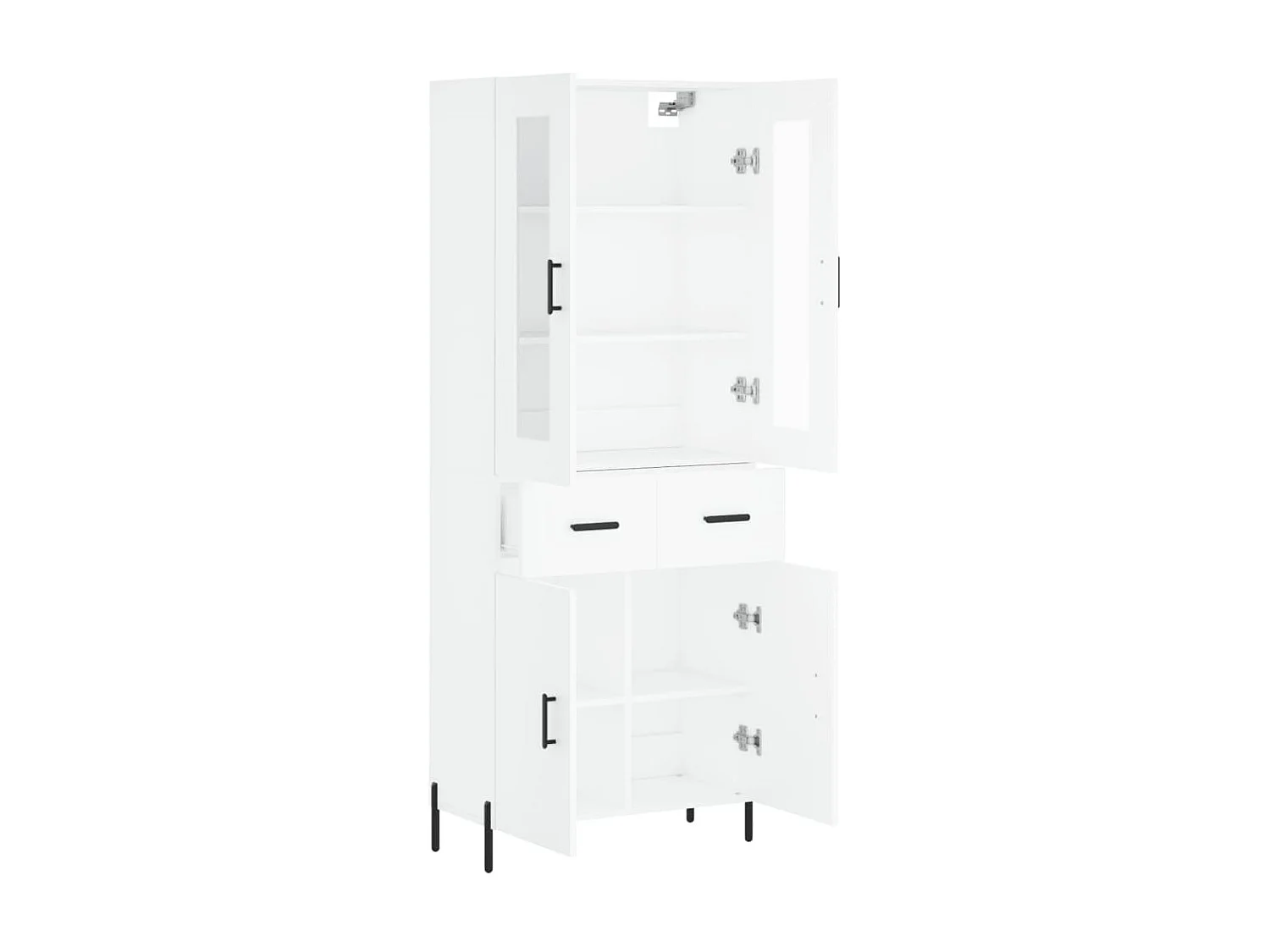 Aparador alto 69,5x34x180 cm derivados de madeira branco PT825333