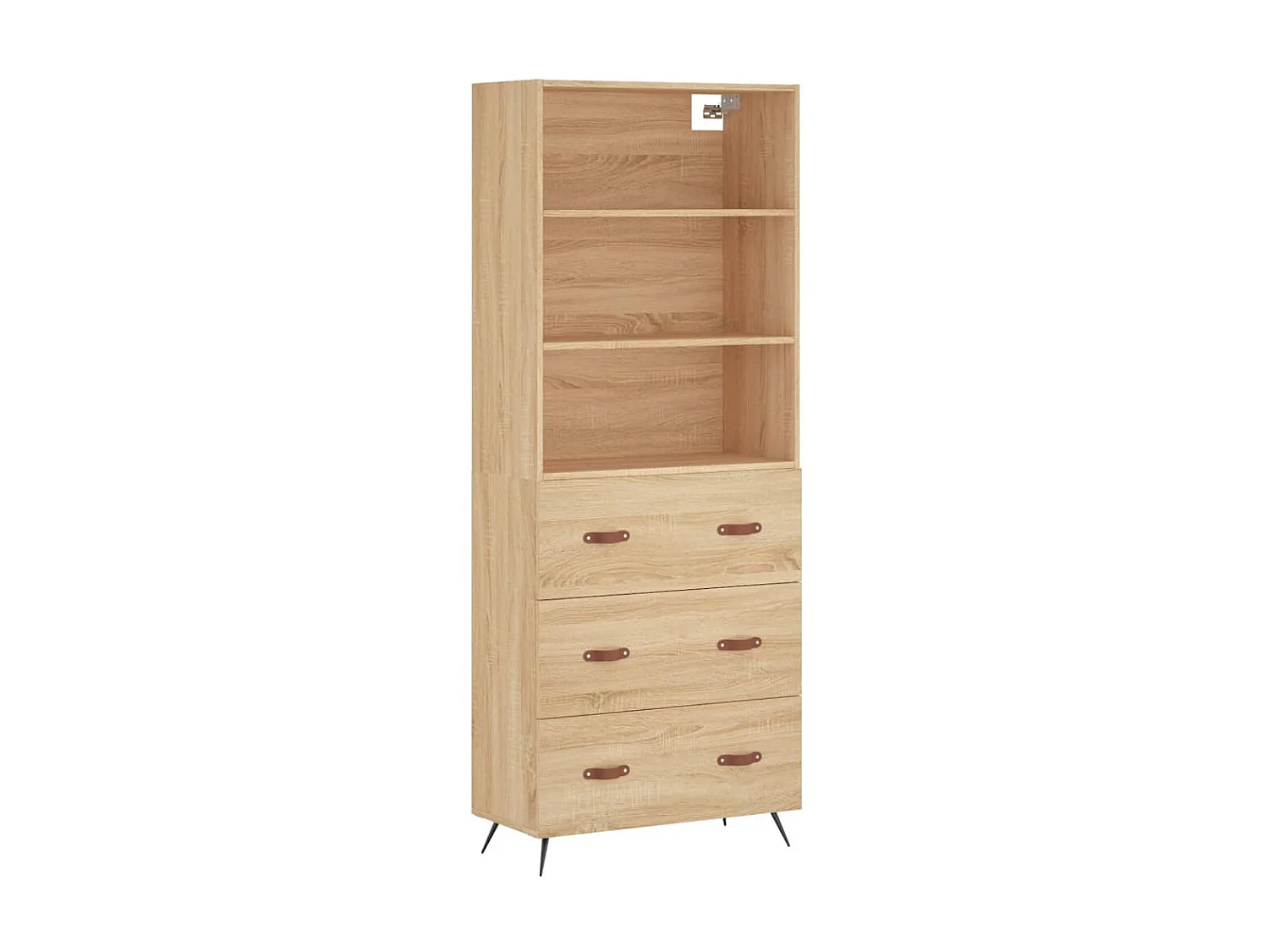Buffet haut Chêne sonoma 69,5x34x180 cm Bois d'ingénierie QWE34206