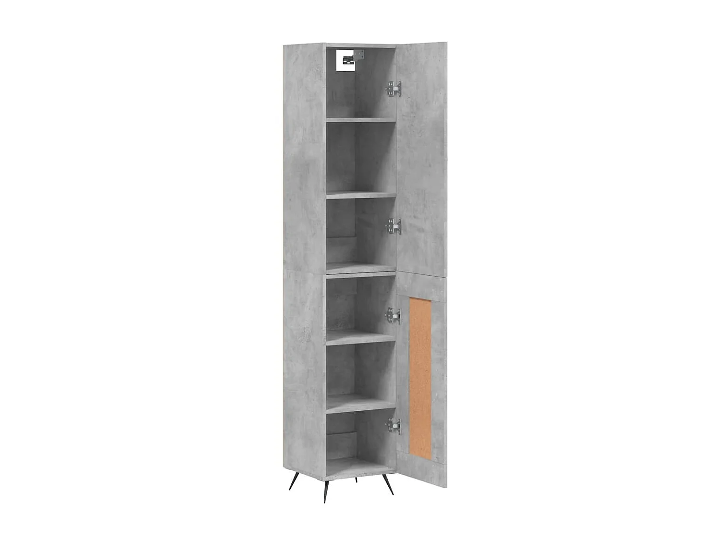 Buffet haut Gris béton 34,5x34x180 cm Bois d'ingénierie QWE67981