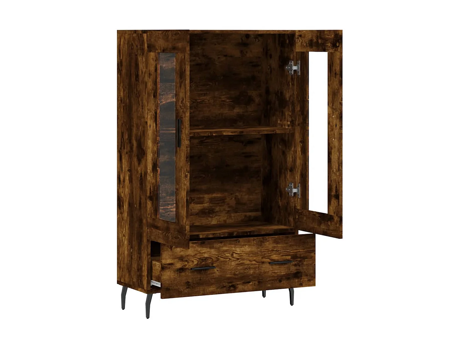 Aparador alto madera de ingeniería roble ahumado 69,5x31x115 cm ES95756