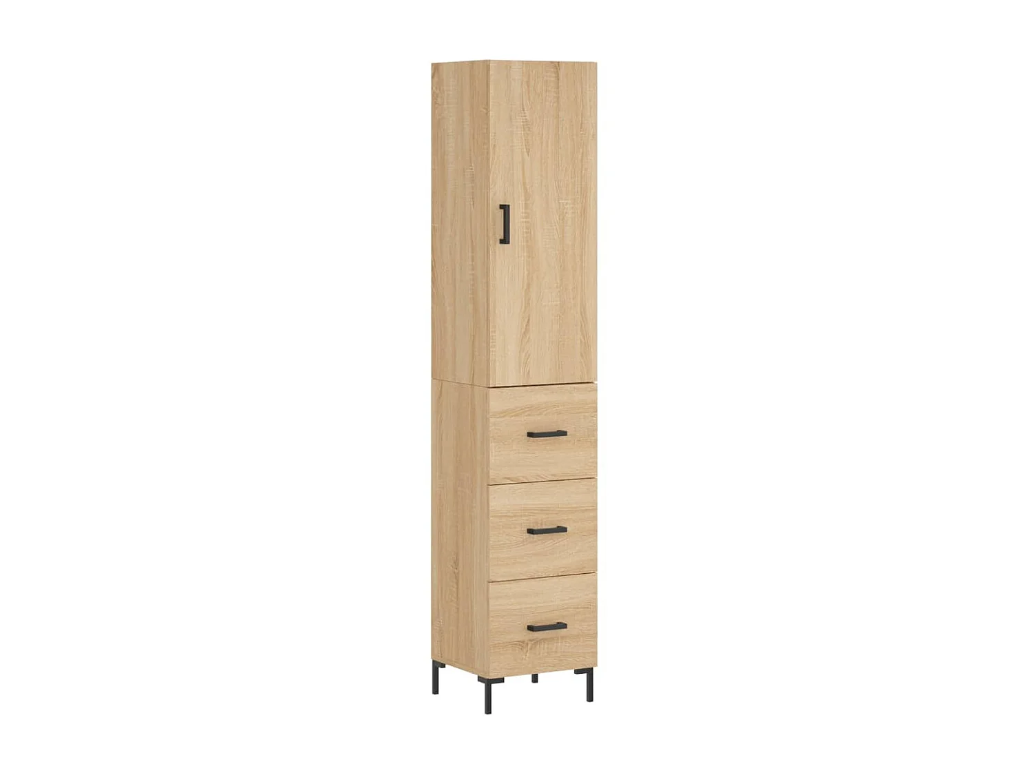 Buffet haut Chêne sonoma 34,5x34x180 cm Bois d'ingénierie QWE39066
