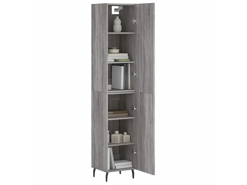 Highboard,Kommode Grau Sonoma 34,5x34x180 cm Holzwerkstoff -gkd55150