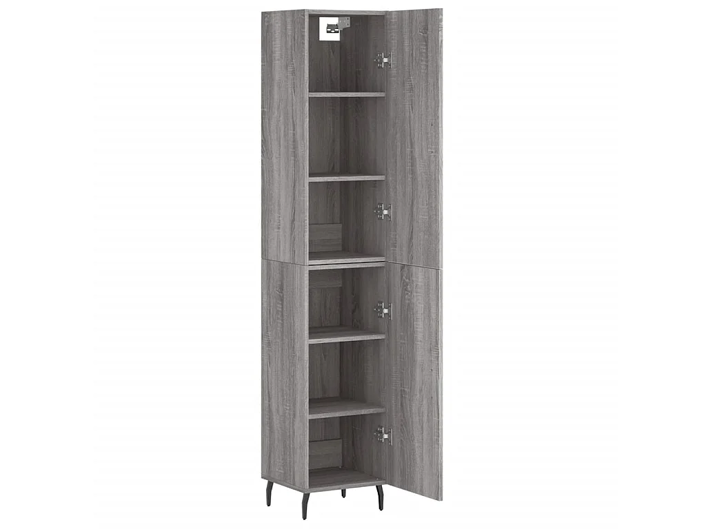 Highboard,Kommode Grau Sonoma 34,5x34x180 cm Holzwerkstoff -gkd55150