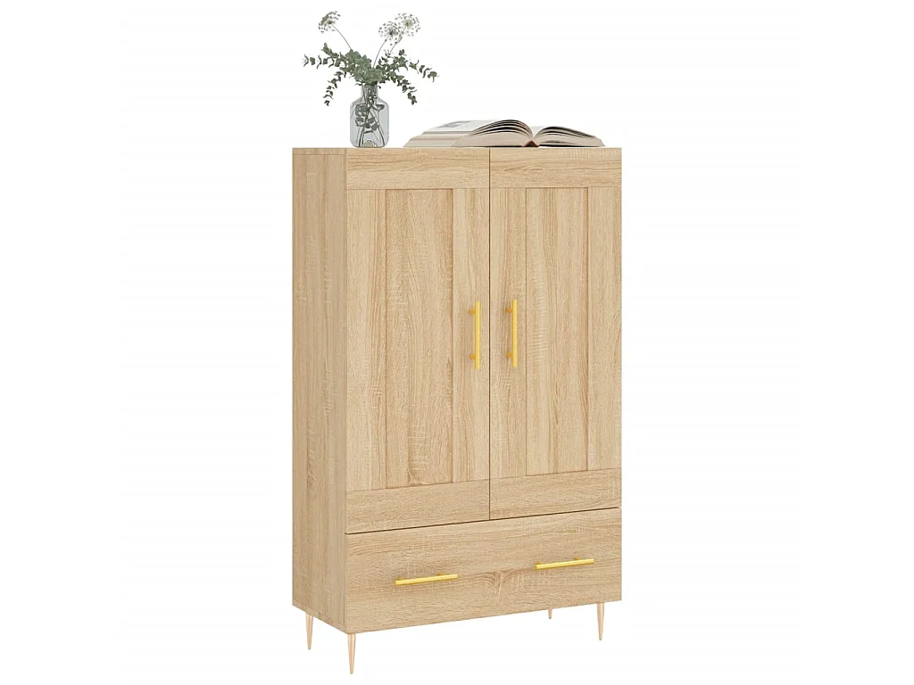 Buffet haut chêne sonoma 69,5x31x115 cm bois d'ingénierie QWE71771
