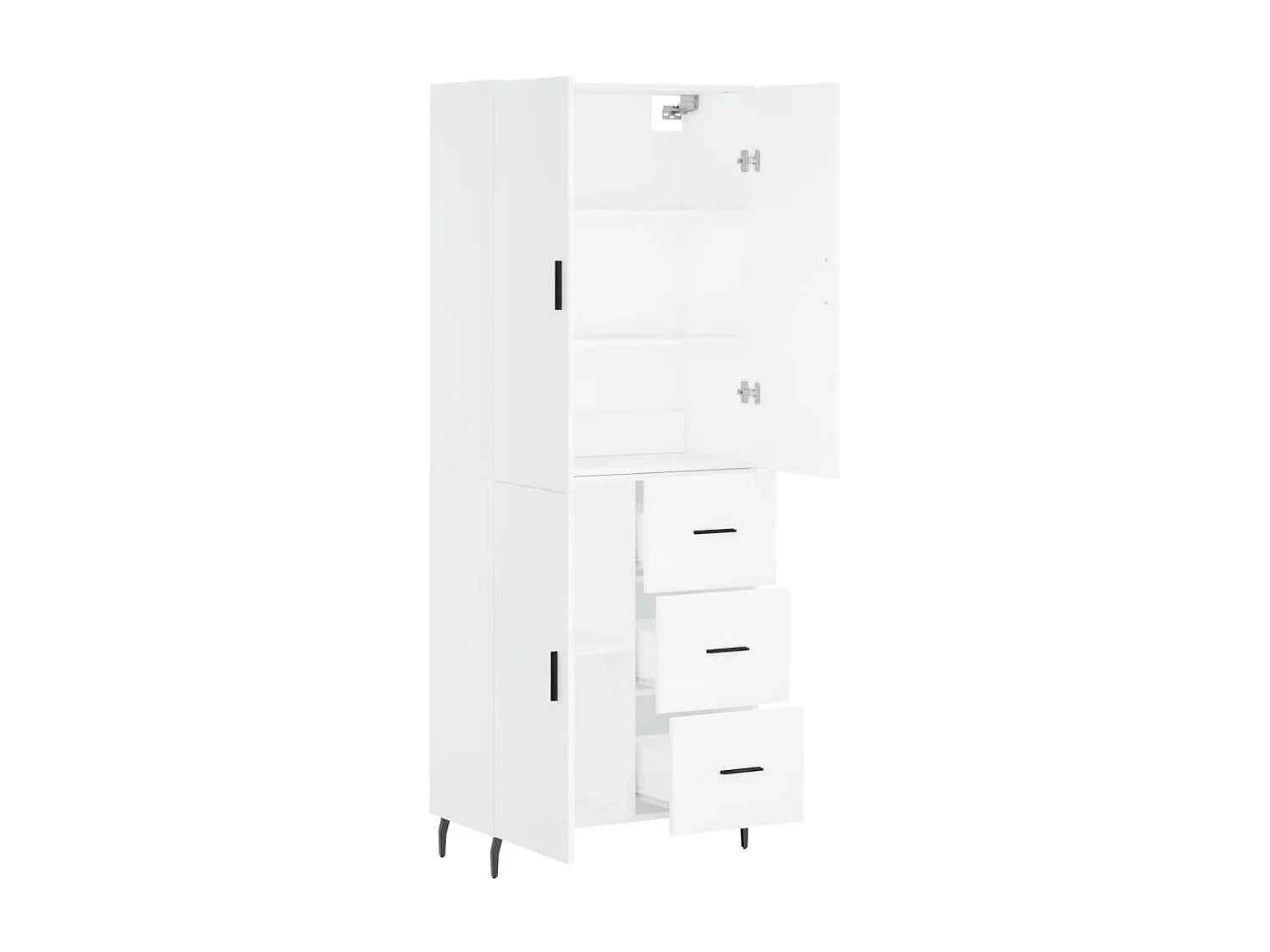 Highboard,Kommode Weiß 69,5x34x180 cm Holzwerkstoff -gkd874880