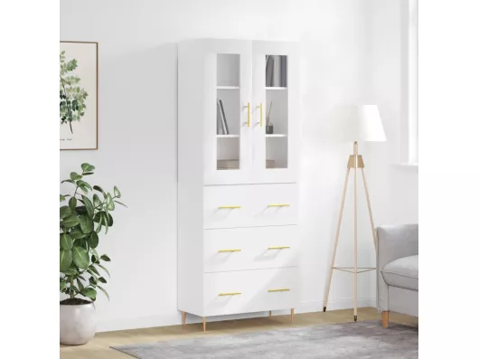 Kauf Unique Highboard,Kommode Hochglanz-Weiß 69,5x34x180 cm Holzwerkstoff -gkd527584